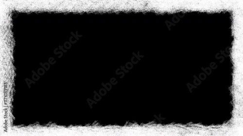 クレヨンのもこもこ手書きフレーム/白/背景透過/チョークアート/絵本スタイル