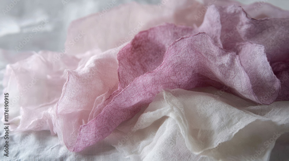 Delicate Fabric Textures in Soft Pastel Colors with Layers of Light Pink, Lavender, and Cream Softness for Art and Design Applications Delicate Fabric Textures in Soft Pastel Colors with Layers of Light Pink, Lavender, and Cream Softness for Art and Design Applications