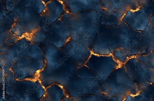A grungy close-up of a weathered blue metal plate with rust, scratches, and bolts, showcasing industrial and vintage textures.
