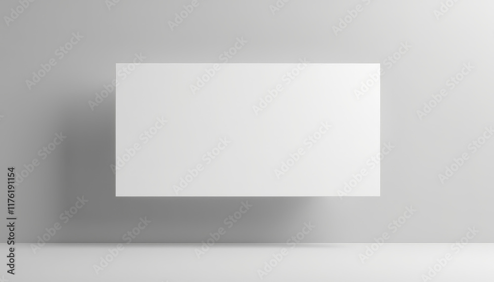 Minimalist Horizontal Card Mockup on White Surface Minimalist Horizontal Card Mockup on White Surface