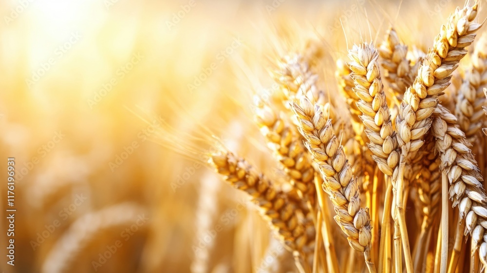 Harvesting of ripe wheat sheaves occurs in a sunlit field, showcasing the golden hues of autumn and the bounty of the season Harvesting of ripe wheat sheaves occurs in a sunlit field, showcasing the golden hues of autumn and the bounty of the season