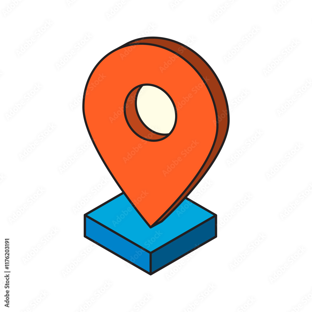 Isometric Locator icon vector design templates simple and modern