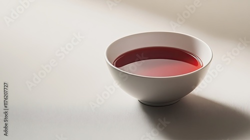 Elegant White Bowl Containing Deep Red Liquid with Soft Light and Subtle Shadow on Minimalist Surface, Perfect for Food or Drink Photography Free Download Elegant White Bowl Containing Deep Red Liquid with Soft Light and Subtle Shadow on Minimalist Surface, Perfect for Food or Drink Photography - GFXLoad