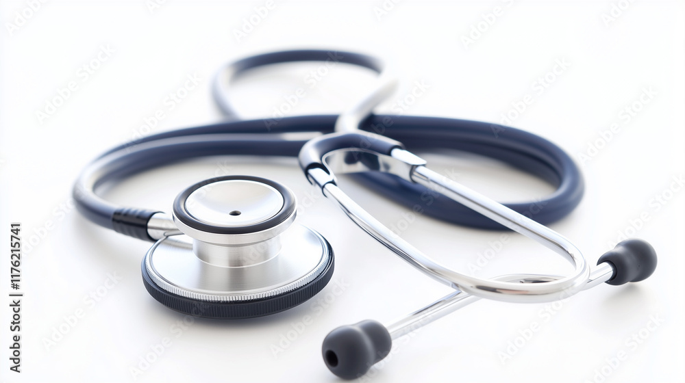 Stethoscope Close-Up: A clinical image of a stethoscope, a vital tool for healthcare professionals. The close-up view highlights the intricate details of the instrument, signifying precision and care. Stethoscope Close-Up: A clinical image of a stethoscope, a vital tool for healthcare professionals. The close-up view highlights the intricate details of the instrument, signifying precision and care.