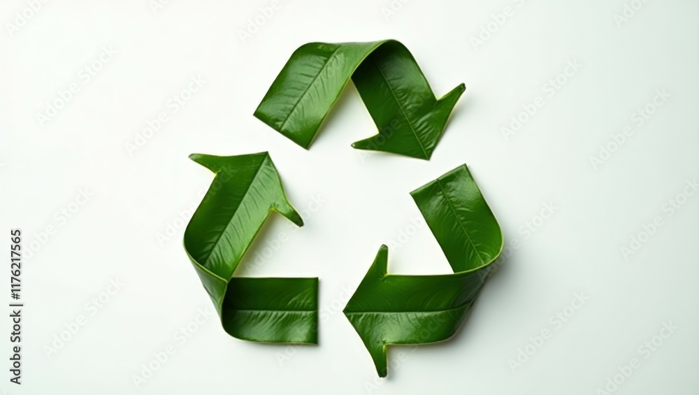 A vibrant green recycling symbol on a clean white background, symbolizing sustainability, eco-friendliness, and conservation. A vibrant green recycling symbol on a clean white background, symbolizing sustainability, eco-friendliness, and conservation.