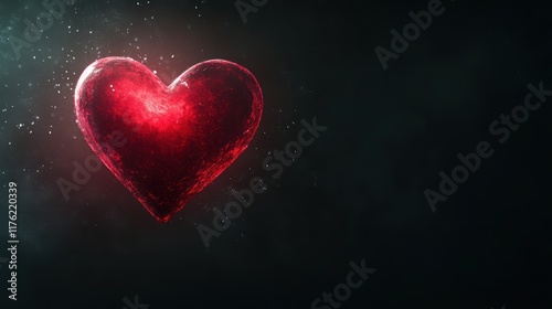 Heart symbolizing love digital art abstract background dark environment creative perspective emotional connection