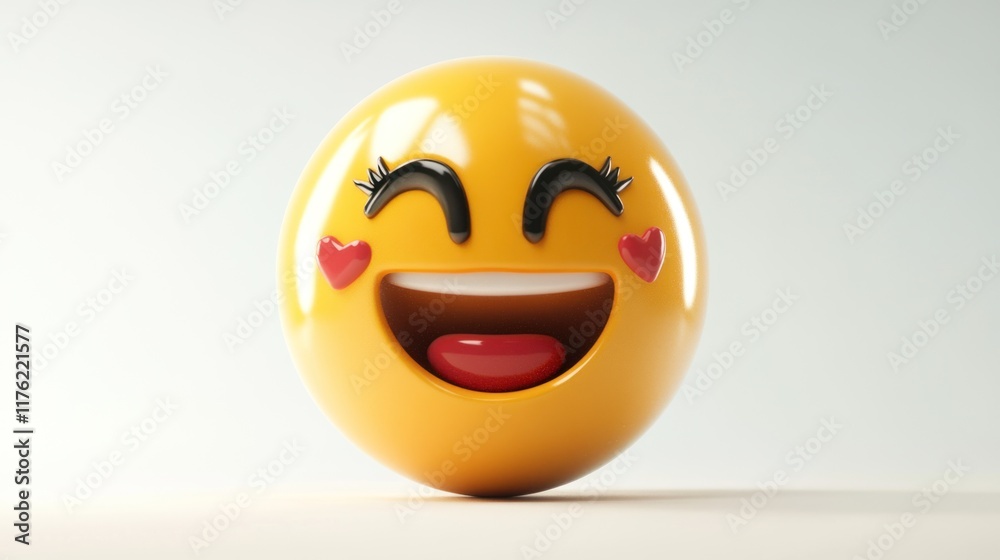 Bright and Cheerful Smiley Emoji with Heart Eyes Representing Love, Joy, Happiness, and Positive Emotions Perfect for Fun and Lighthearted Design Projects Bright and Cheerful Smiley Emoji with Heart Eyes Representing Love, Joy, Happiness, and Positive Emotions Perfect for Fun and Lighthearted Design Projects
