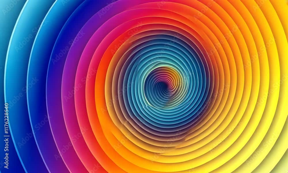 Vibrant Rainbow Spiral Abstract Art: A mesmerizing vortex of color and design.