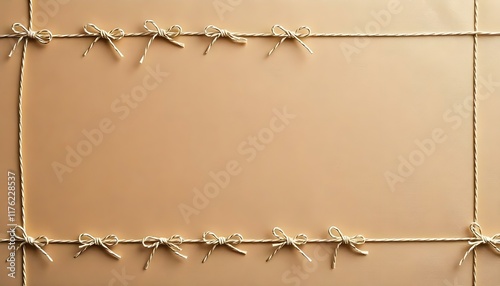Neutral background with frame made of twine bows