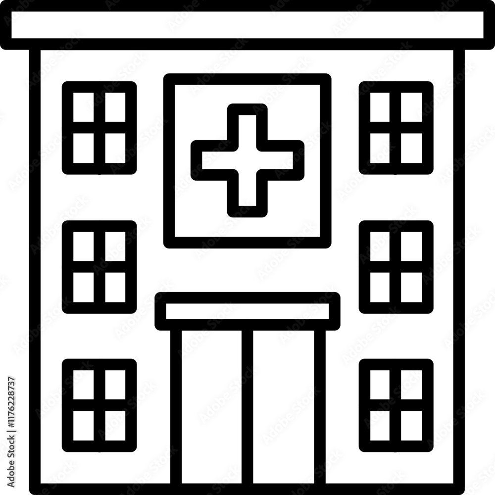 Hospital Building Icon Hospital Building Icon