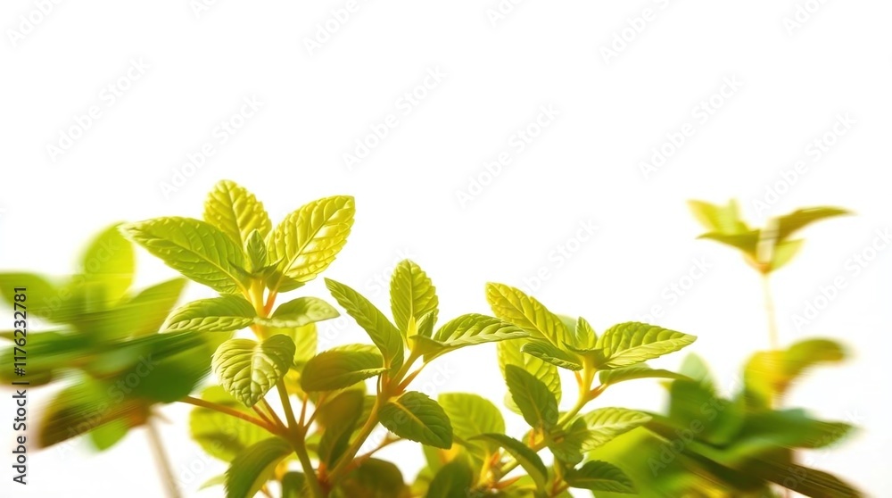 Obraz premium branch of a tree with mint leaves
