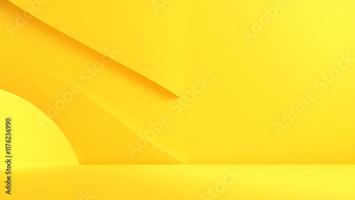 Elegant geometric 3d shapes backdrop. Abstract elegant yellow background.