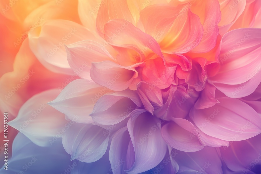 Close-up of Soft, Pastel-Colored Flower Petals Close-up of Soft, Pastel-Colored Flower Petals