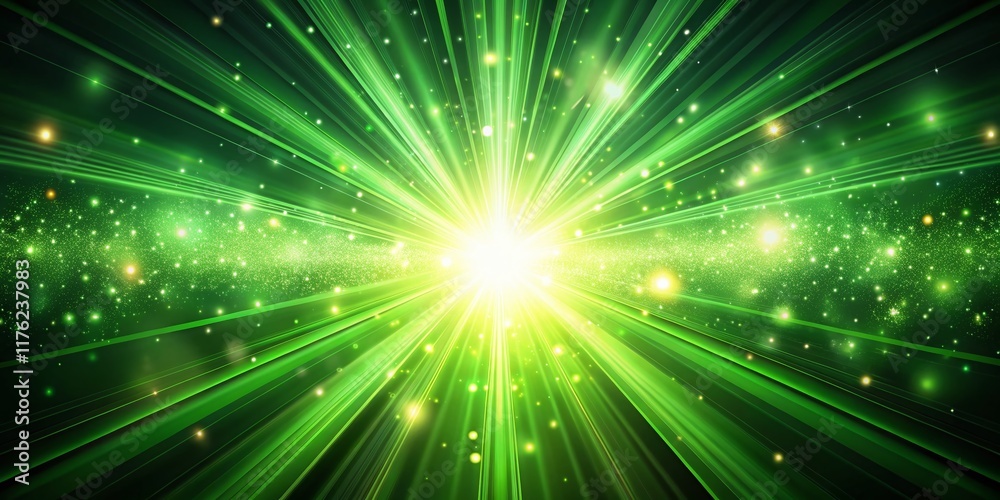 Green Abstract Loopable Background with Light Beams & Magic Particles Green Abstract Loopable Background with Light Beams & Magic Particles