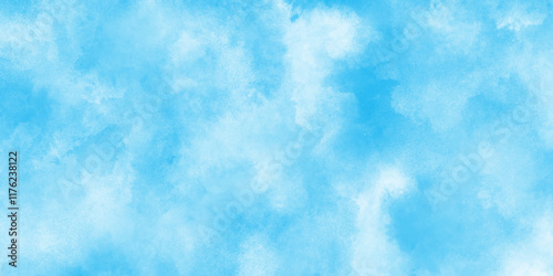 Aquarelle paint paper textured canvas of soft cloudy blue sky, Abstract elegant blue watercolor paper texture, Abstract grunge tint light blue watercolor blue grunge background.