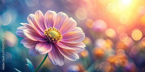 A close-up of a delicate flower with soft light blurred background, showcasing its intricate details and vibrant colors, floral arrangement, flower