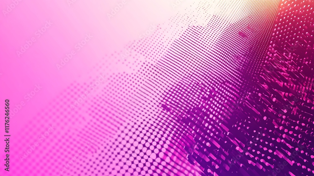 Obraz premium Abstract Pink and Purple Digital Wave Pattern
