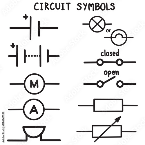 circuit symbols electric diagram icon