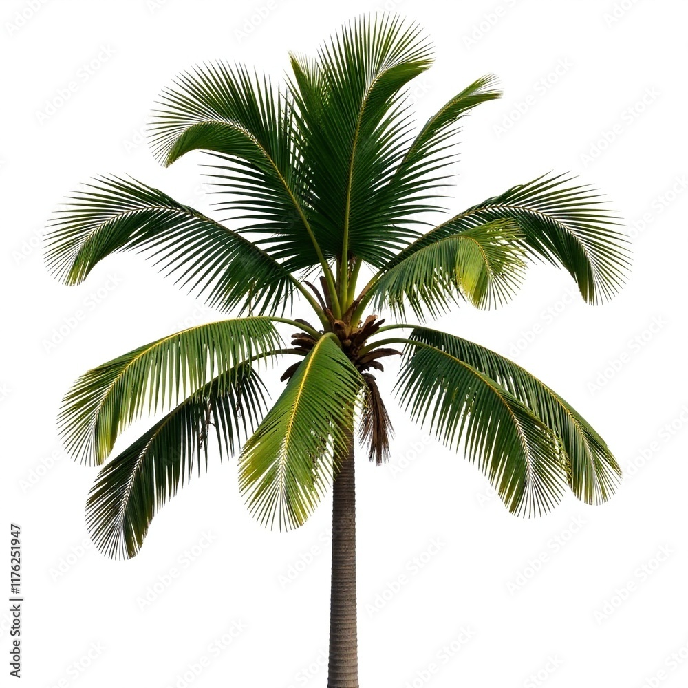 Obraz premium Elegant royal palm tree isolated on white background, palm tree, royal palm
