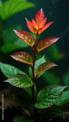 Aquatic plant Pterophyllum Rio Manacaparu Redback with natural decorations, redback, water photo