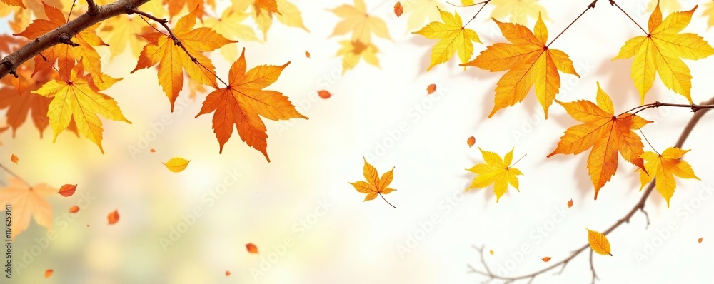 dry yellow birch leaves scattered on white background, autumn foliage photography, bare tree, landscape dry yellow birch leaves scattered on white background, autumn foliage photography, bare tree, landscape