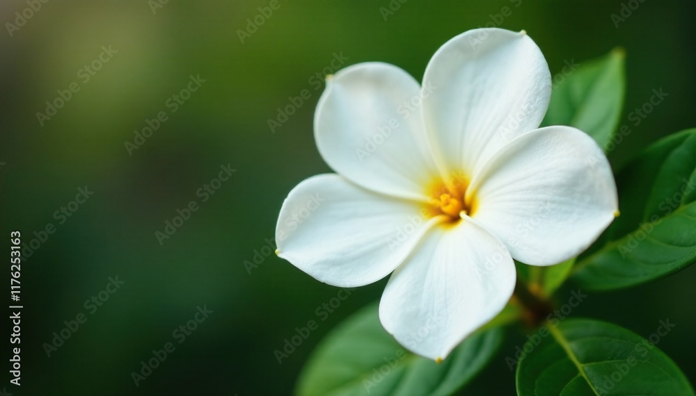 Dainty white petals with multicolored centers and green stems, blooms, gardenia Dainty white petals with multicolored centers and green stems, blooms, gardenia