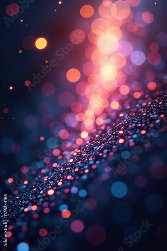 Shimmering particles weave a tapestry of light, radiant, glitter photo