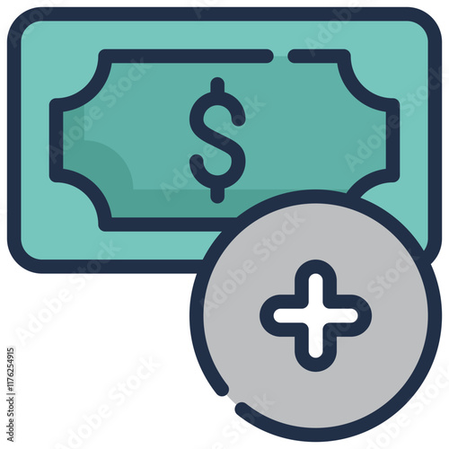 add money credit payment online shopping filled outline icon