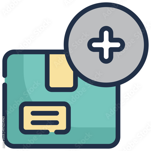 box package add shoping online filled outline icon