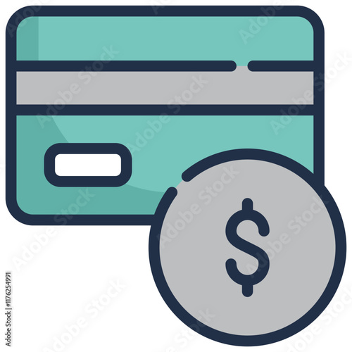 credit card add payment online store shopping filled outline icon