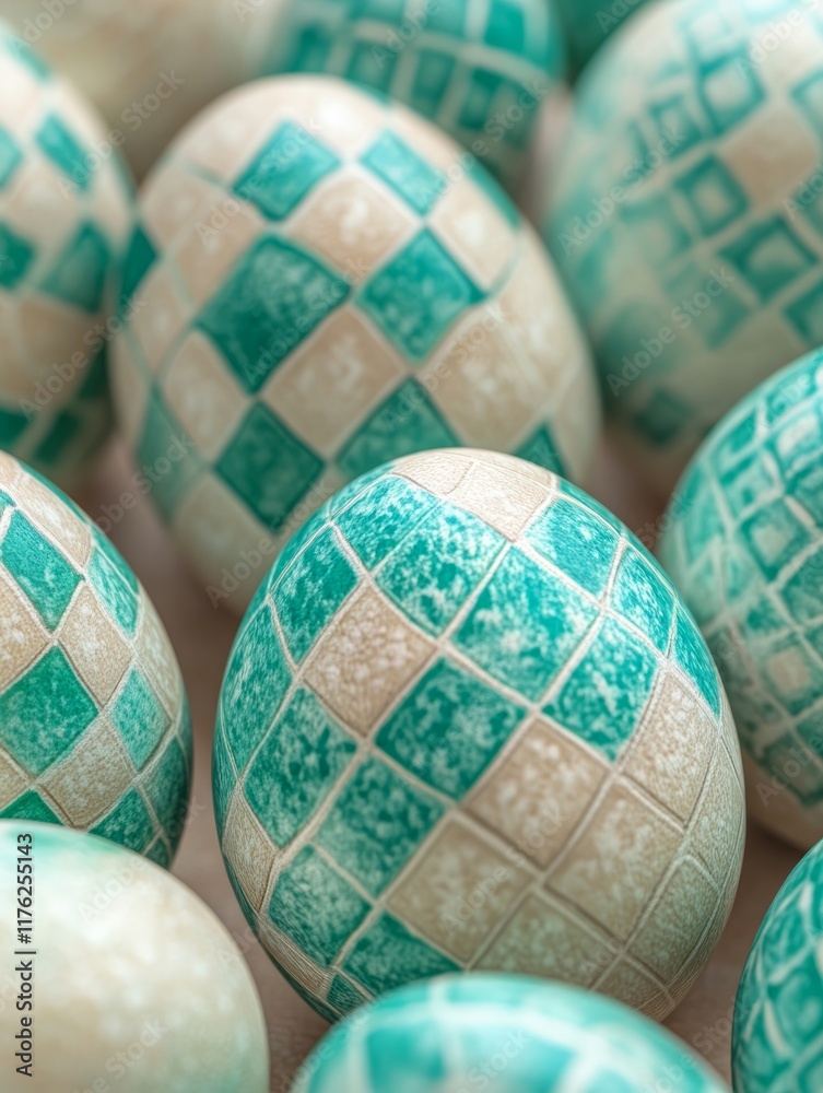 Easter Eggs with Creamy Beige and Vibrant Colors Easter Eggs with Creamy Beige and Vibrant Colors