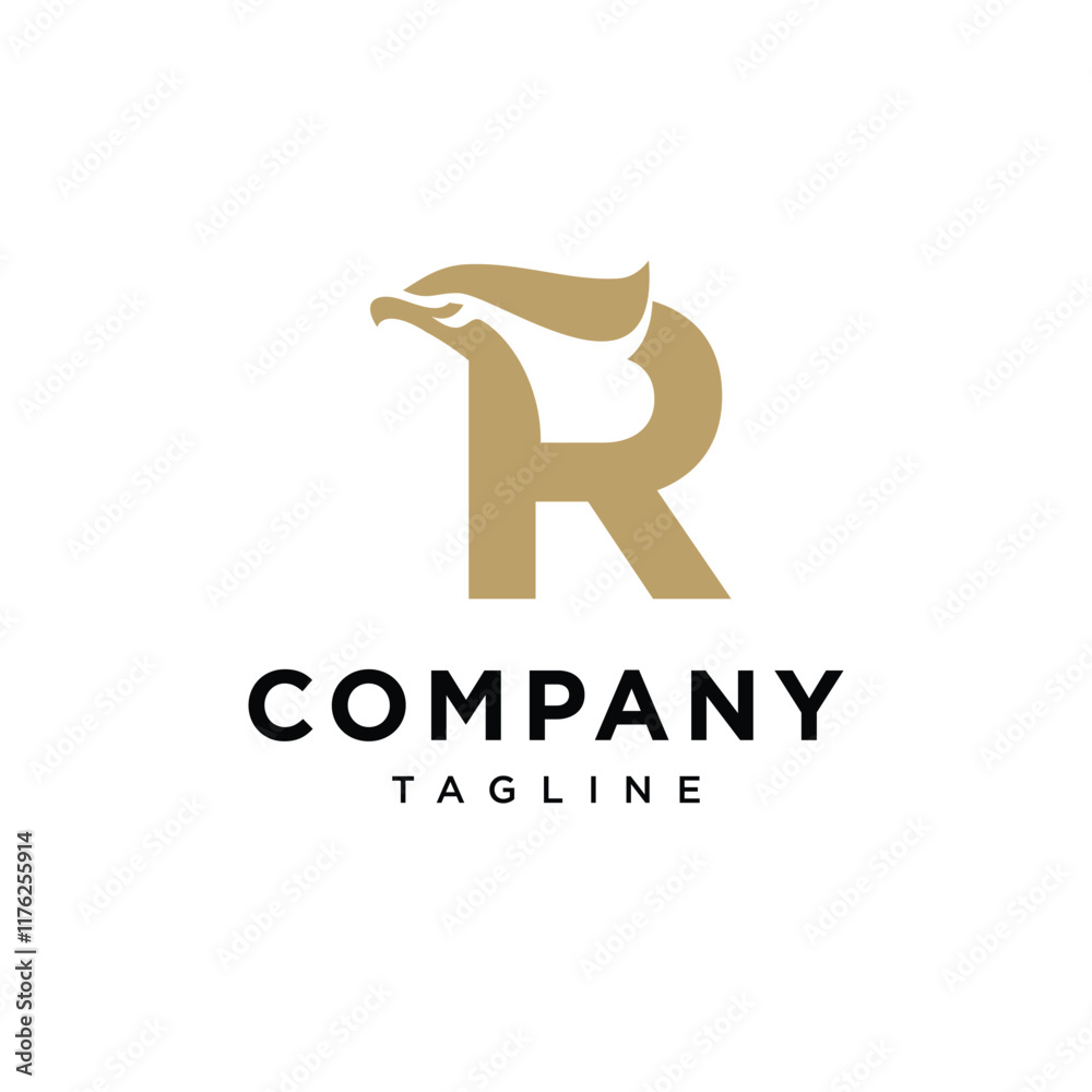Obraz premium Letter R Eagle Elegant Logo Icon Vector