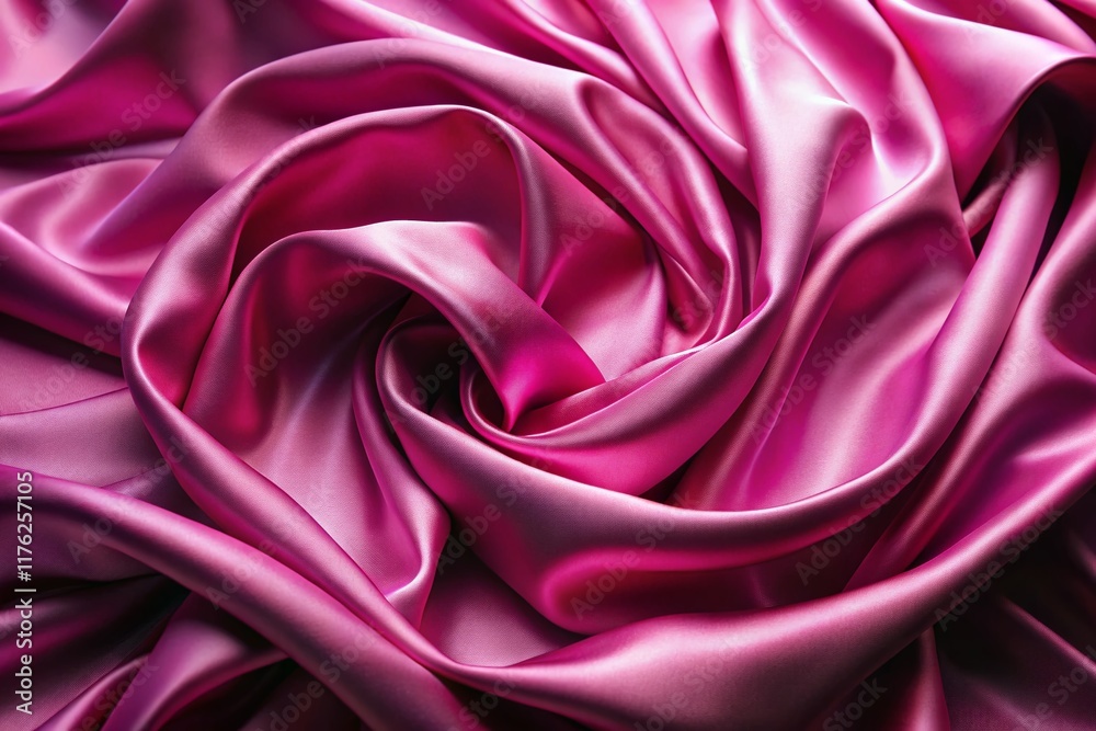 Luxurious Soft Pink Silk Waves Texture Background - Elegant Fabric Drape