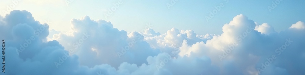 Softly hazy gray clouds envelop the entire blue sky, , soft Softly hazy gray clouds envelop the entire blue sky, , soft