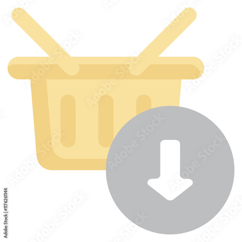 basket add online shopping webpage flat style icon