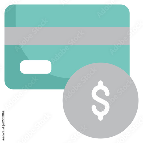 credit card add payment online store shopping flat style icon