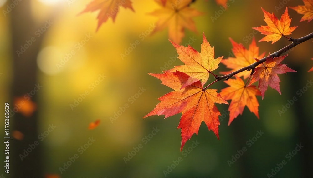 Small fresh maple leaves attached to a twig on an oak tree, tree, branches Small fresh maple leaves attached to a twig on an oak tree, tree, branches
