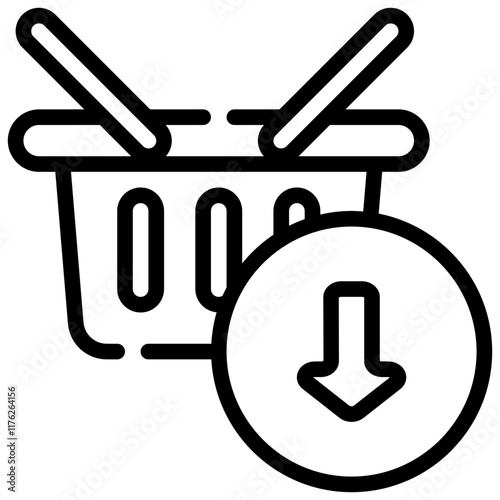 basket add online shopping webpage simple line icon