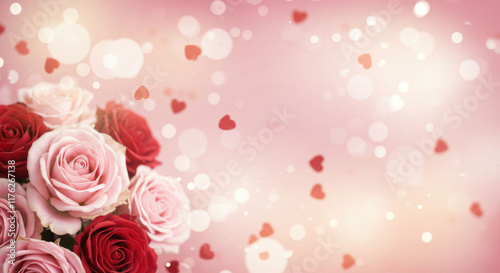 pink roses background, wallpaper for valentine