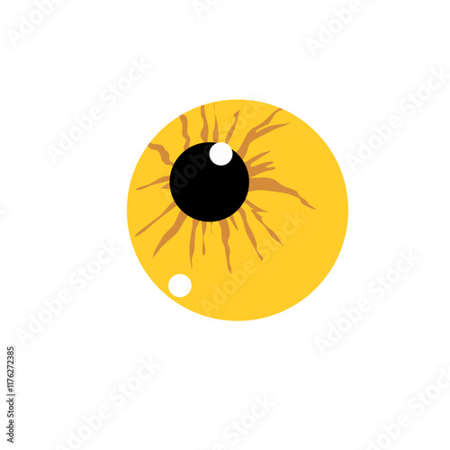 Cartoon cute eyes of a creature  animal or a cat  scared or amazed emotion