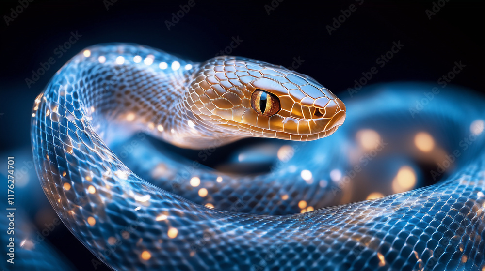 Fototapeta premium Welcome the Year of the Snake 2025 this Chinese New Year with glowing lanterns, symbols of wisdom, prosperity, and new beginnings. Let the snake’s energy guide you to success, wealth, and happiness. 