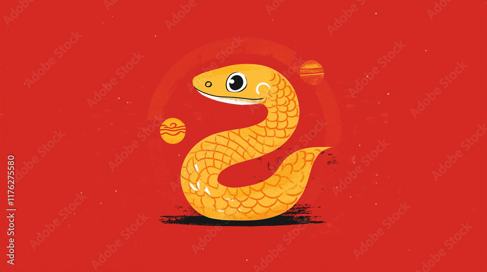 Obraz premium Welcome the Year of the Snake 2025 this Chinese New Year with glowing lanterns, symbols of wisdom, prosperity, and new beginnings. Let the snake’s energy guide you to success, wealth, and happiness. 