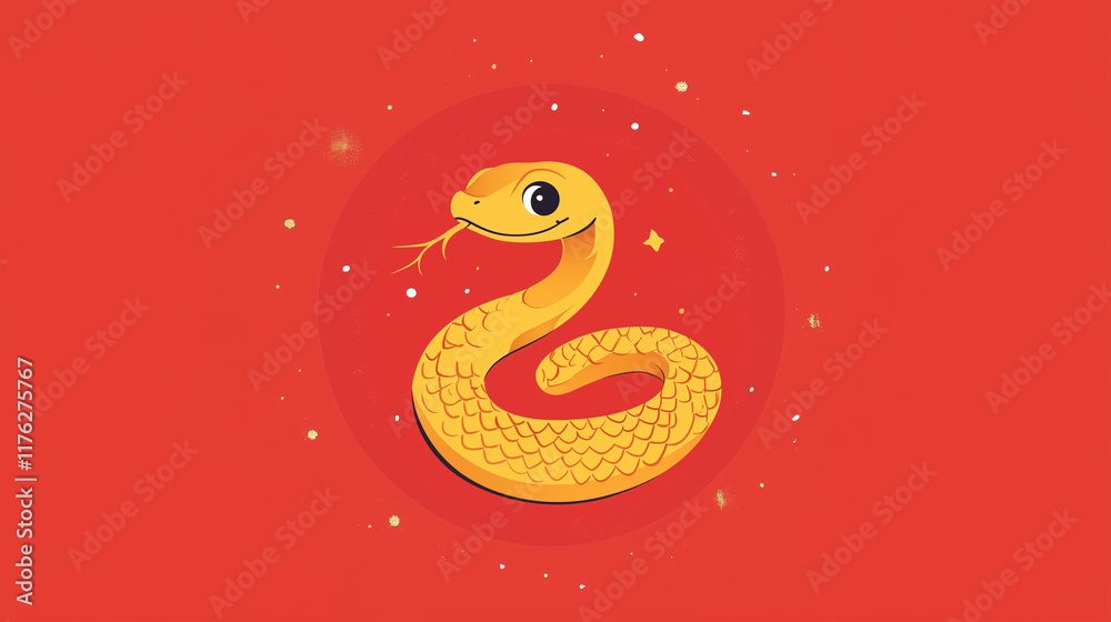 Fototapeta premium Welcome the Year of the Snake 2025 this Chinese New Year with glowing lanterns, symbols of wisdom, prosperity, and new beginnings. Let the snake’s energy guide you to success, wealth, and happiness. 