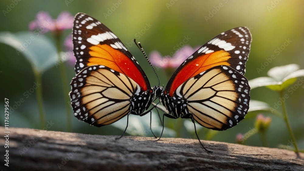 Fototapeta premium butterfly on a leaf