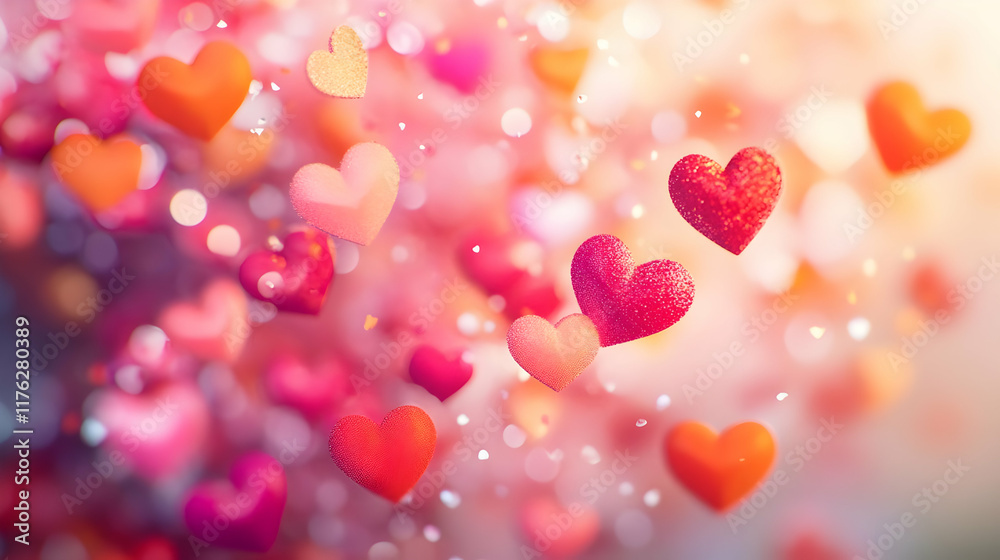 A vibrant display of colorful hearts, symbolizing love and affection. A vibrant display of colorful hearts, symbolizing love and affection.