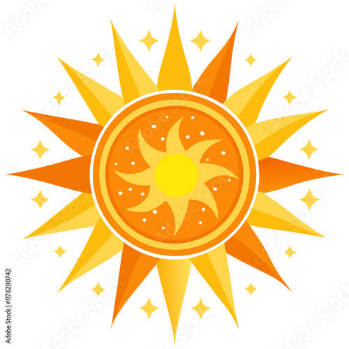 glittering sun icon design