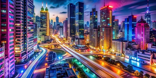 Night City Lights Spectrum - Vibrant Colorscape Photography