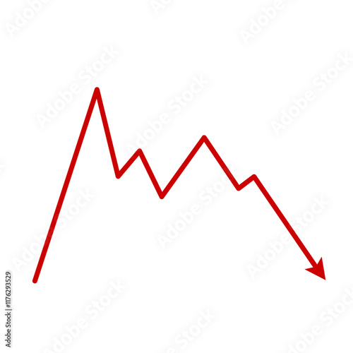 Market volatility icon  lines trend graph chart data analysis