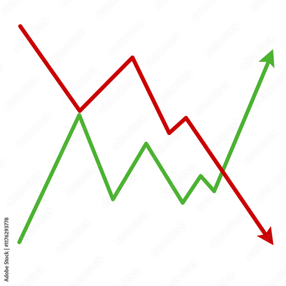 Obraz premium Market volatility icon lines trend graph chart data analysis
