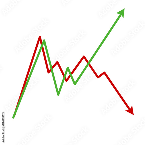 Market volatility icon  lines trend graph chart data analysis